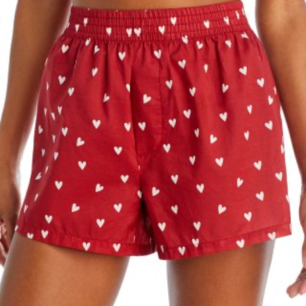 Honeydew Intimates Womens Red Hearts Boxer Shorts Lounge Sleep Shorts XL New